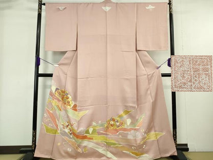 平和屋本店●極上　創業460年・千總　色留袖　駒刺繍　束ね熨斗　宝尽くし花文　虹色地　金彩　大丸扱い　逸品　未使用　DZAB6163kh6
