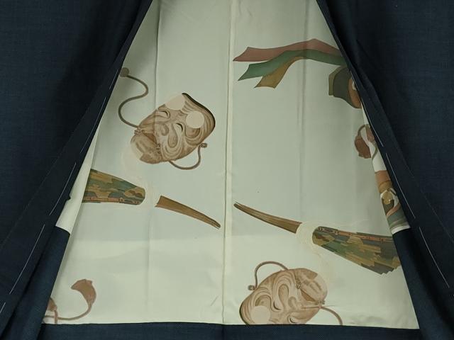 平和屋本店●極上　男性　綿薩摩 東郷織物謹製 手織 實篤　永江明夫(正藍染)　アンサンブル　長羽織　反端付き　逸品　未使用　DZAB6164kh6