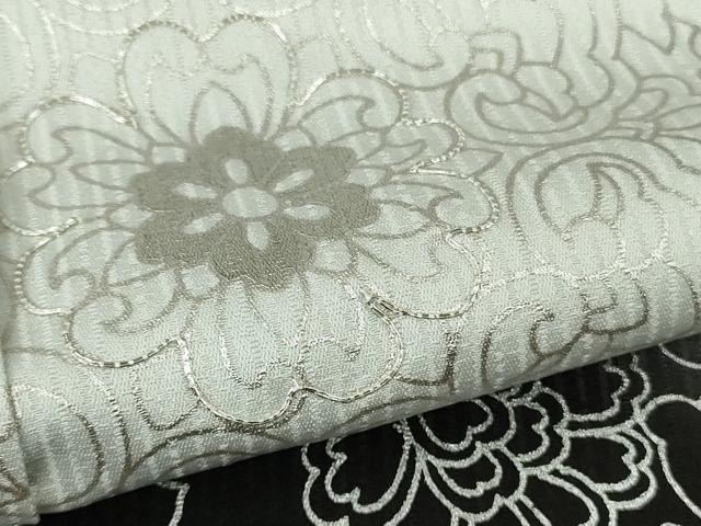 平和屋本店●希少　男性　訪問着　キングサイズ　胴抜き仕立て　駒刺繍　花唐草文　暈し染め　黒地　銀彩　逸品　未使用　DZAB6165kh6