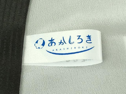 平和屋本店●希少　男性　訪問着　キングサイズ　胴抜き仕立て　駒刺繍　花唐草文　暈し染め　黒地　銀彩　逸品　未使用　DZAB6165kh6