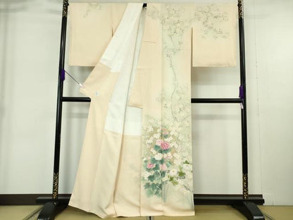 平和屋本店●極上　訪問着　作家物　草花文　暈し染め　逸品　DZAB6170kh6