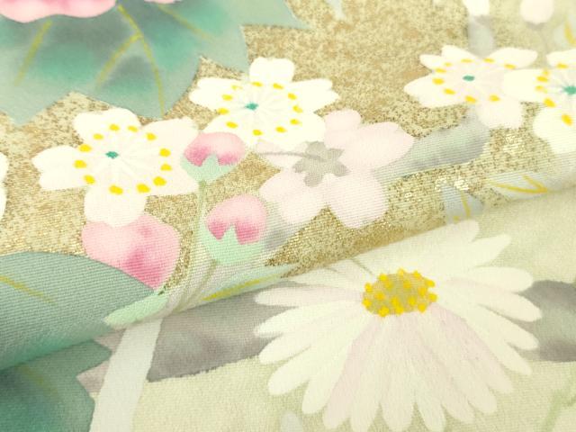 平和屋本店●極上　訪問着　作家物　草花文　暈し染め　逸品　DZAB6170kh6