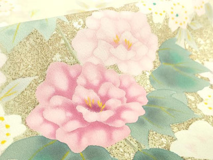 平和屋本店●極上　訪問着　作家物　草花文　暈し染め　逸品　DZAB6170kh6
