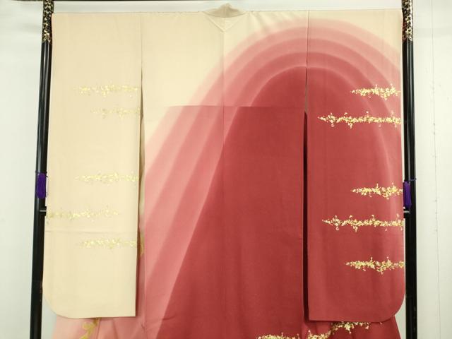 平和屋本店●希少　皇室献上作家　北出与三郎　振袖　乱菊　暈し染め　金彩　金通し地　逸品　DZAB6171kh6