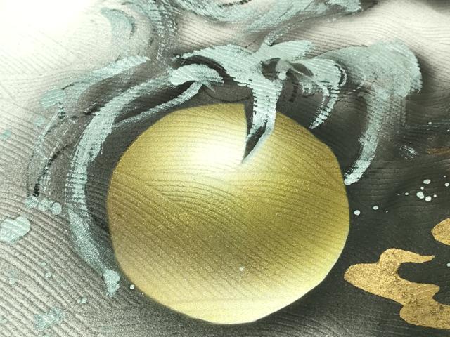 平和屋本店●極上　訪問着　手描き　龍　スパンコール　白地　金銀彩　逸品　未使用　DZAB6175kh6