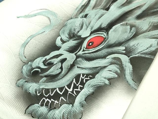 平和屋本店●極上　訪問着　手描き　龍　スパンコール　白地　金銀彩　逸品　未使用　DZAB6175kh6