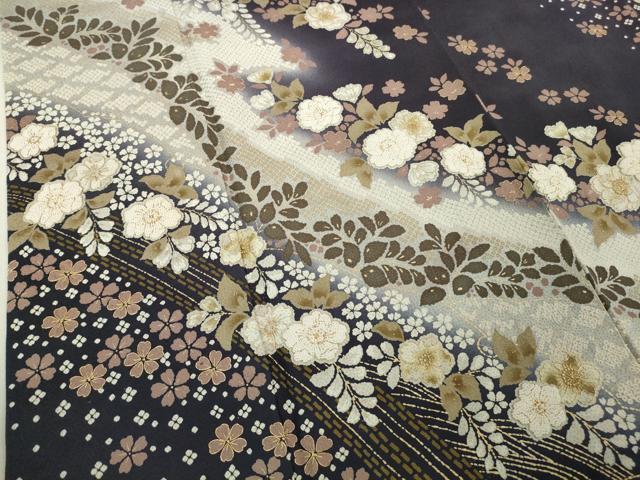 平和屋本店●極上　中国三大刺繍　相良刺繍　訪問着　辻が花　藍鉄色地　金糸　逸品　DZAB6177kh6