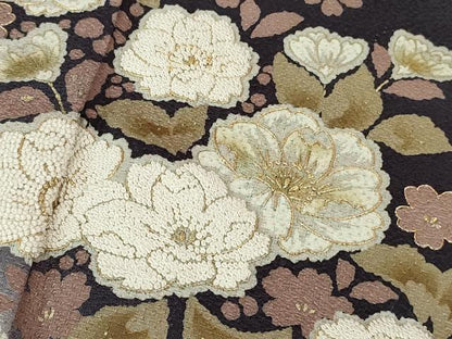 平和屋本店●極上　中国三大刺繍　相良刺繍　訪問着　辻が花　藍鉄色地　金糸　逸品　DZAB6177kh6