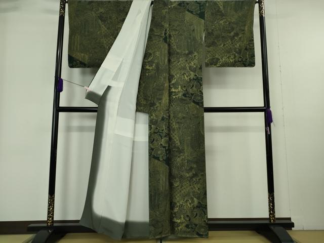 平和屋本店●極上　前田仁仙　仁仙更紗　小紋　天目織　切嵌更紗花鳥文　逸品　未使用　DZAB6182kh6