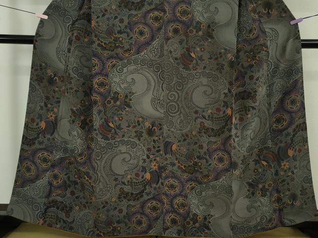 平和屋本店●極上　前田仁仙　仁仙更紗　小紋　鳳凰更紗花文　逸品　DZAB6183kh6