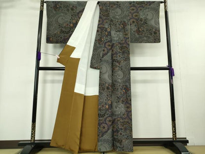 平和屋本店●極上　前田仁仙　仁仙更紗　小紋　鳳凰更紗花文　逸品　DZAB6183kh6