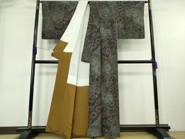 平和屋本店●極上　前田仁仙　仁仙更紗　小紋　鳳凰更紗花文　逸品　DZAB6183kh6