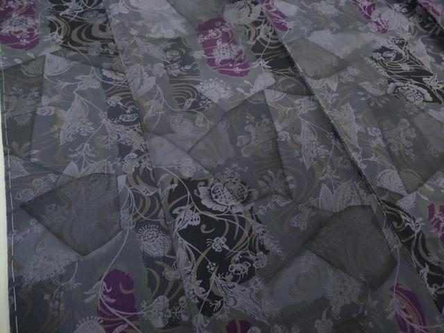 平和屋本店●極上　前田仁仙　仁仙更紗　小紋　更紗花文　鬼しぼ縮緬　逸品　未使用　DZAB6184kh6