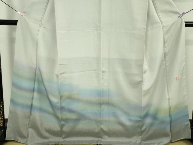 平和屋本店●最高級　二代目 久保田一竹 幻の辻が花 石川県指定無形文化財 牛首紬 訪問着 暈し染め さが美扱い　逸品　未使用　DZAB6185kh6