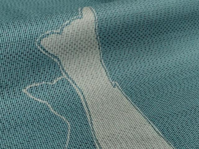 平和屋本店●極上　本場縞大島紬　訪問着　猫　シルエット　足跡　熨斗目花色地　逸品　未使用　DZAB6186kh6