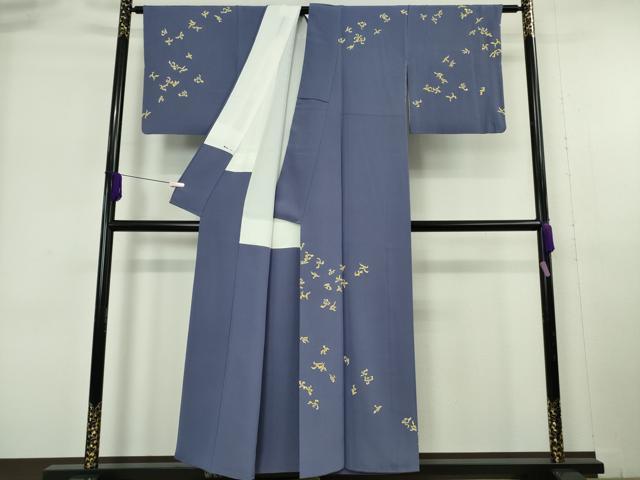 平和屋本店●極上　本加賀友禅作家　由水煌人　訪問着　万作　紅掛空色地　証紙付き　逸品　DZAB6191kh6