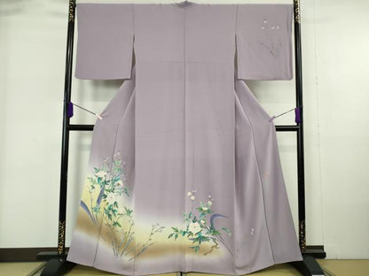 平和屋着物●極上　本加賀友禅作家　下村陽明　訪問着　牡丹華　薄葡萄色地　暈し染め　証紙付き　逸品　DZAB6192kh6
