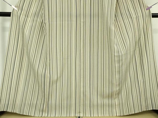 平和屋着物▽極上　本塩沢　単衣　縞　大丸織物謹製　証紙付き　逸品　DZAB6198kh6