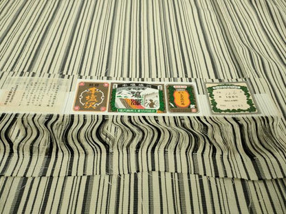 平和屋着物▽極上　本塩沢　単衣　縞　大丸織物謹製　証紙付き　逸品　DZAB6198kh6