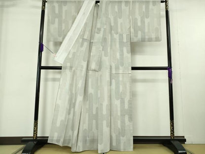 平和屋着物＊極上 夏物 結城紬 夏結城 100亀甲 壺垂れ 白練色地 逸品 DZAB6199kh6