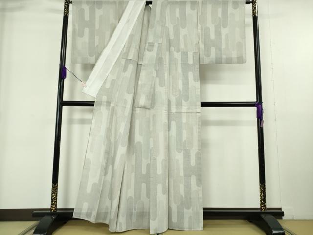 平和屋着物＊極上 夏物 結城紬 夏結城 100亀甲 壺垂れ 白練色地 逸品 DZAB6199kh6