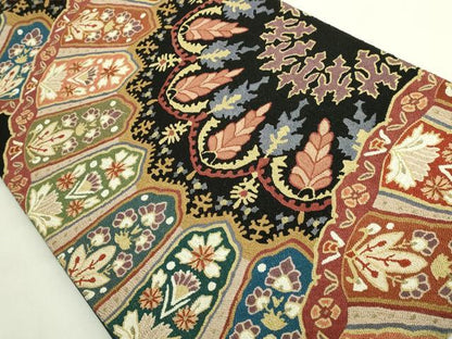 平和屋本店●極上　中国三大刺繍　総相良刺繍　総刺繍　袋帯　200万粒　総詰め　正倉院花文　金糸　逸品　DZAB6209kh6