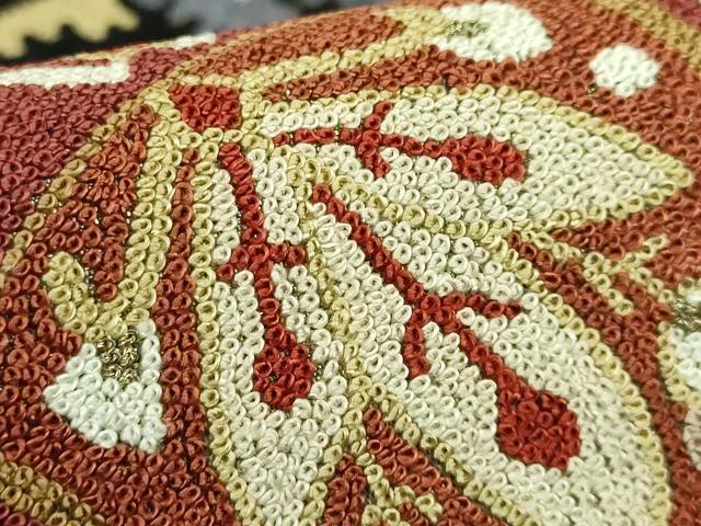 平和屋本店●極上　中国三大刺繍　総相良刺繍　総刺繍　袋帯　200万粒　総詰め　正倉院花文　金糸　逸品　DZAB6209kh6