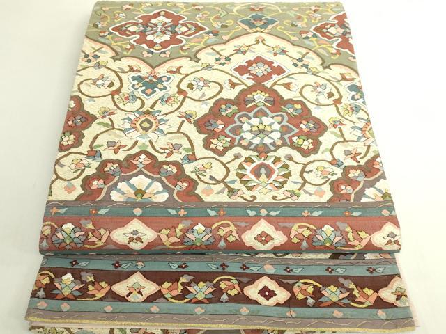 平和屋本店●極上　明綴れ　袋帯　花唐草　金糸　逸品　DZAB6210kh6