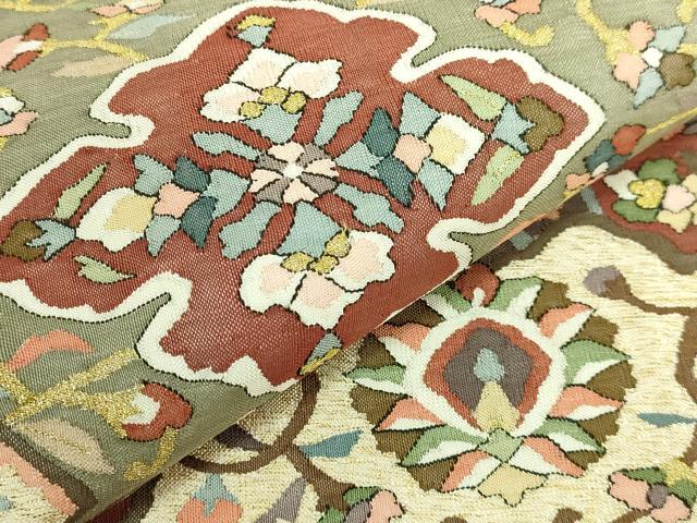 平和屋本店●極上　明綴れ　袋帯　花唐草　金糸　逸品　DZAB6210kh6