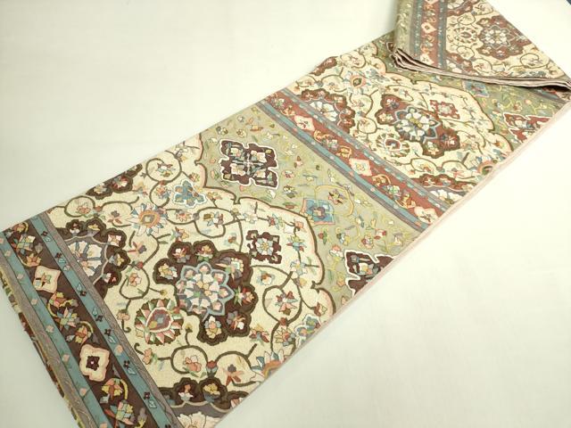 平和屋本店●極上　明綴れ　袋帯　花唐草　金糸　逸品　DZAB6210kh6