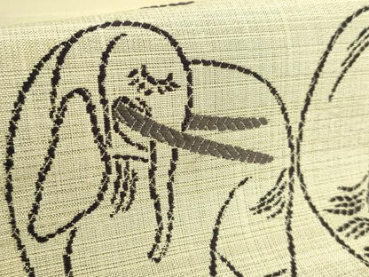 平和屋着物●極上　西陣　鷹匠謹製　九寸開き名古屋帯　唐織　弐図織　象　花菱　逸品　DZAB6212kh6