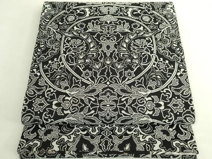 平和屋着物●極上　両面　全通柄袋帯　唐草文　黒地　金糸　逸品　DZAB6219kh6