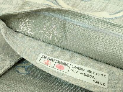 平和屋着物●極上　西陣　吉村織物　全通柄袋帯　藍染　備長炭染　福玖羅　葡萄蔦の葉文　証紙付き　逸品　DZAB6225kh6
