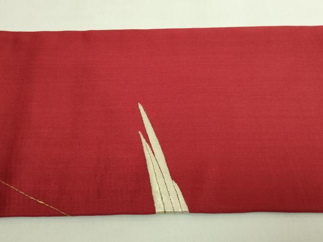 平和屋本店●極上　アンティーク　大正ロマン　九寸名古屋帯　総手刺繍　インコ　金糸　逸品　DZAB6232kh6