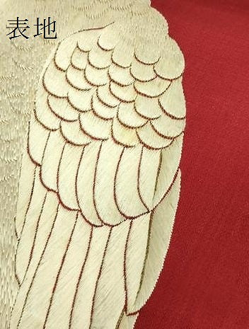 平和屋本店●極上　アンティーク　大正ロマン　九寸名古屋帯　総手刺繍　インコ　金糸　逸品　DZAB6232kh6