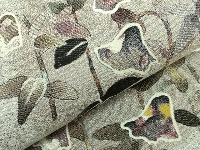 平和屋本店●極上　西陣　とみや織物謹製　とみや帯　本加賀友禅作家　木村雨山　全通柄袋帯　点描織　黒百合　短冊付　逸品　DZAB6240kh6