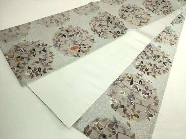 平和屋本店●極上　西陣　とみや織物謹製　とみや帯　本加賀友禅作家　木村雨山　全通柄袋帯　点描織　黒百合　短冊付　逸品　DZAB6240kh6