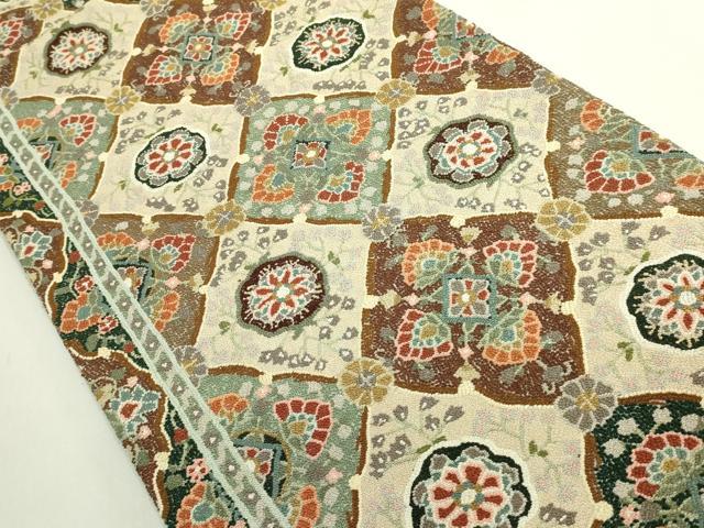 平和屋本店●極上　中国三大刺繍　総相良刺繍　総刺繍　袋帯　200万粒　総詰め　花菱文　逸品　DZAB6244kh6