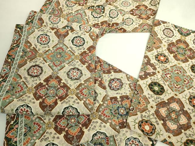 平和屋本店●極上　中国三大刺繍　総相良刺繍　総刺繍　袋帯　200万粒　総詰め　花菱文　逸品　DZAB6244kh6