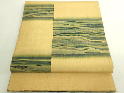平和屋本店●極上　伝統工芸士　曽根武勇　太鼓柄袋帯　霞文　逸品　DZAB6252kh6