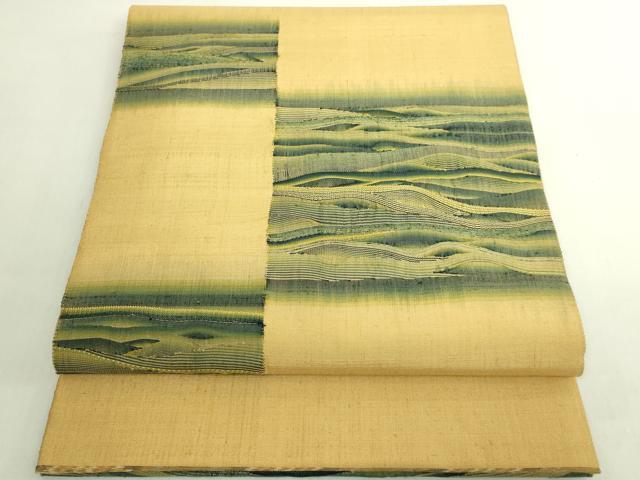 平和屋本店●極上　伝統工芸士　曽根武勇　太鼓柄袋帯　霞文　逸品　DZAB6252kh6