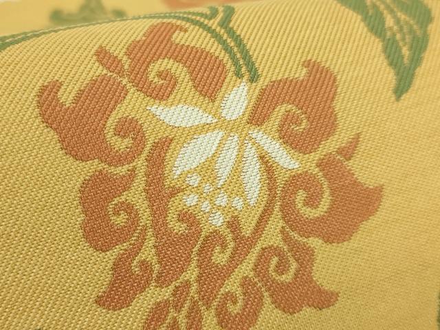 平和屋本店●極上　俵屋　人間国宝　喜多川平朗  有職織物　九寸名古屋帯　花唐草　逸品　DZAB6258kh6