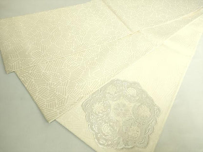 平和屋着物●極上　皇室・伊勢神宮御用　御御帯　山口美術織物　山口弘躬　太鼓柄袋帯　唐織　正倉院古鏡文　銀糸　逸品　DZAB6275kh6