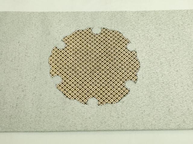 平和屋着物●極上　九寸名古屋帯　紬地　雪輪鹿の子文　金彩　逸品　DZAB6276kh6
