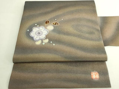 平和屋本店●極上　二代目　久保田一竹　幻の辻が花　九寸名古屋帯　鬼しぼ縮緬　逸品　DZAB6282kh6