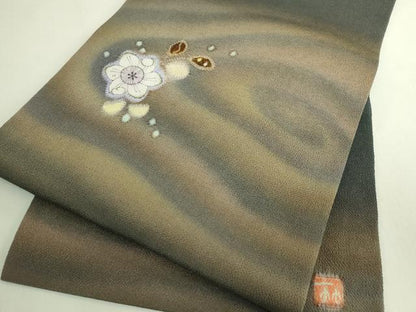 平和屋本店●極上　二代目　久保田一竹　幻の辻が花　九寸名古屋帯　鬼しぼ縮緬　逸品　DZAB6282kh6