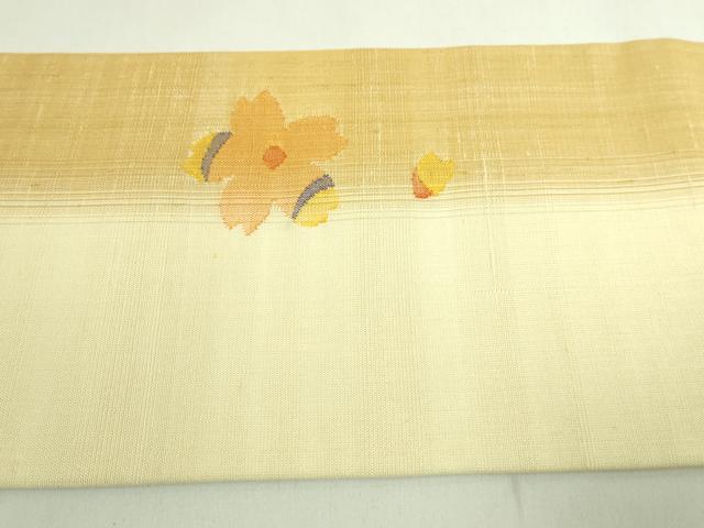 平和屋着物●極上　九寸名古屋帯　紬地　舞桜　ピエロ　ブランコ　逸品　DZAB6285kh6