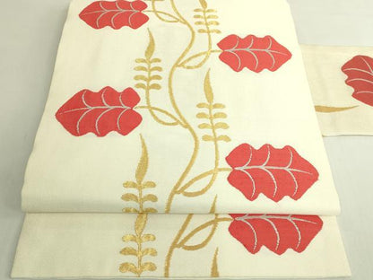 平和屋本店●極上　洛風林　工芸帯地　九寸名古屋帯　唐草文　金糸　逸品　DZAB6286kh6