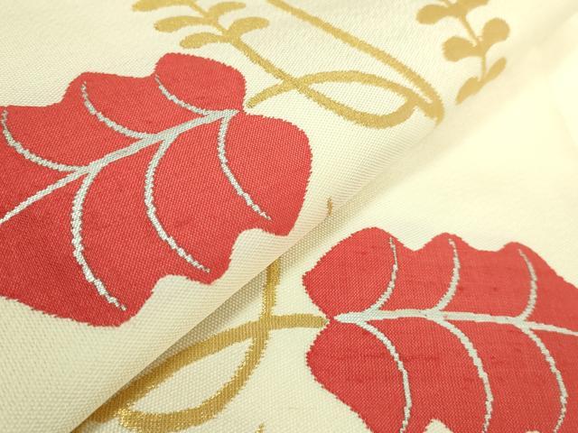 平和屋本店●極上　洛風林　工芸帯地　九寸名古屋帯　唐草文　金糸　逸品　DZAB6286kh6