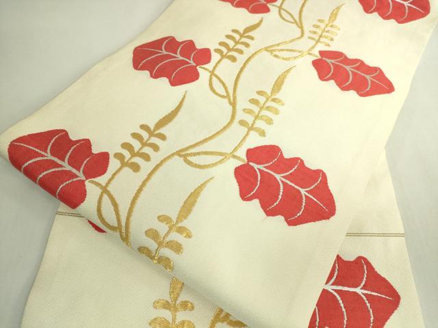 平和屋本店●極上　洛風林　工芸帯地　九寸名古屋帯　唐草文　金糸　逸品　DZAB6286kh6